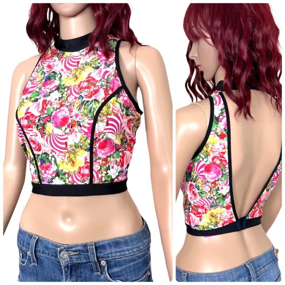 Victoria's Secret x Mary Katrantzou Floral Crop Top Large Multicolor